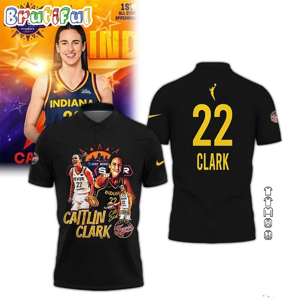Indiana Fever Caitlin Clark 22 All Star Game Basketball Polo Shirt