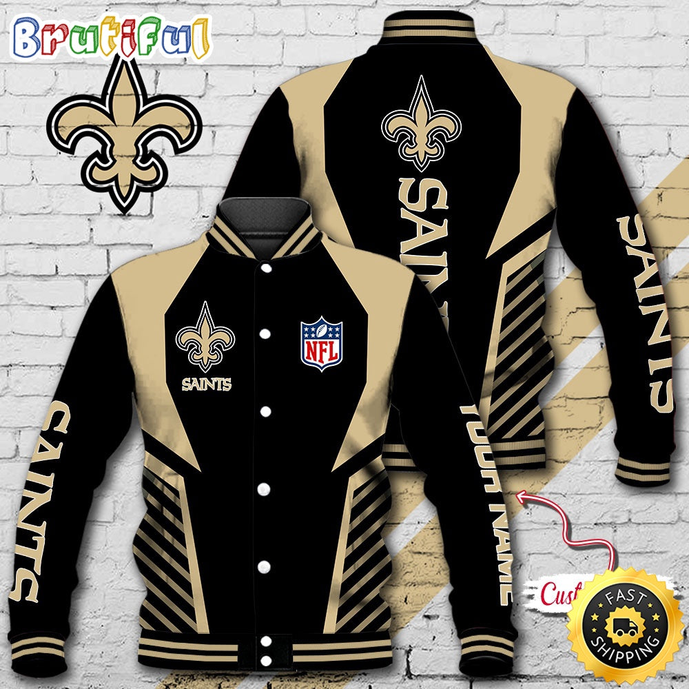 NFL New Orleans Saints Baseball Jacket Football Sports Jacket