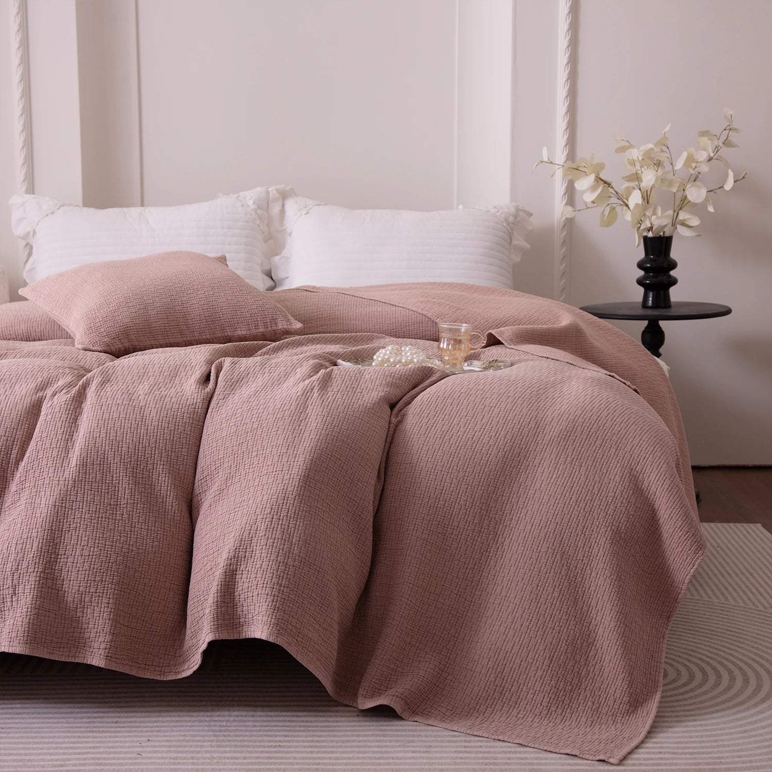 gauze blanket summer cooling blanket solid color large size thin quilt bedding light soft texture multi-purpose suitable