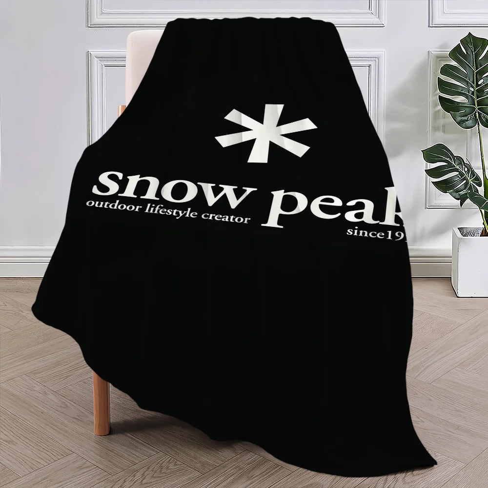 Fashion Outdoor S-Snow Peak Logo Blanket Soft Plush Nap Sofa rug for Living Room Warm Bedroom Birthday Home Travel Kid Gifts