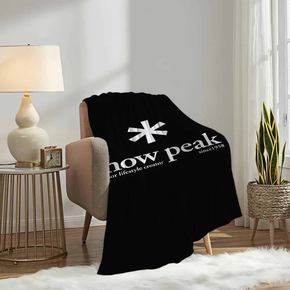 Fashion Outdoor S-Snow Peak Logo Blanket Soft Plush Nap Sofa rug for Living Room Warm Bedroom Birthday Home Travel Kid Gifts