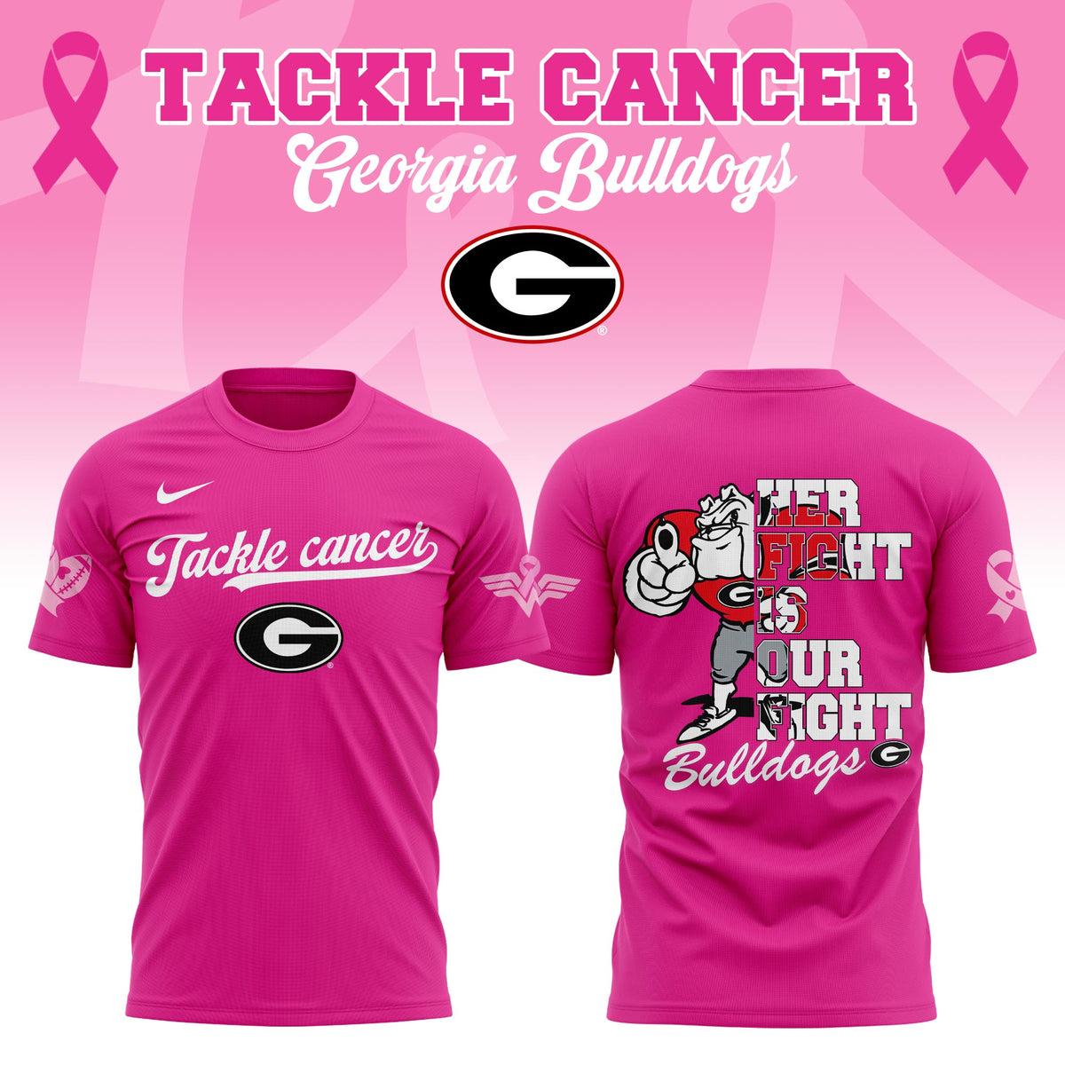 _ Georgia Bulldogs Tackle Cancer 2025 Limited Editions T-shirt