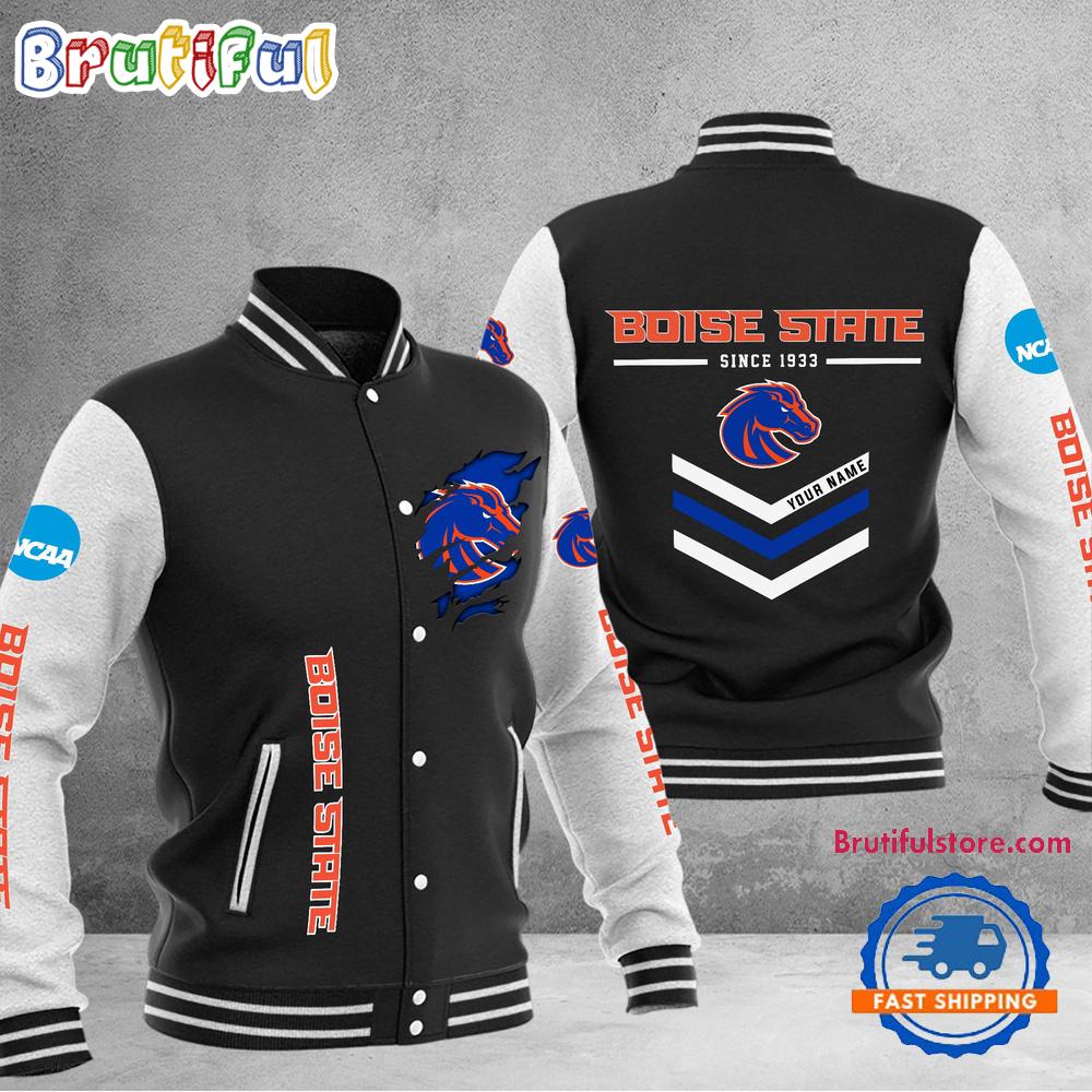 NCAA Boise State Broncos Personalized Sporty Varsity Baseball Jacket