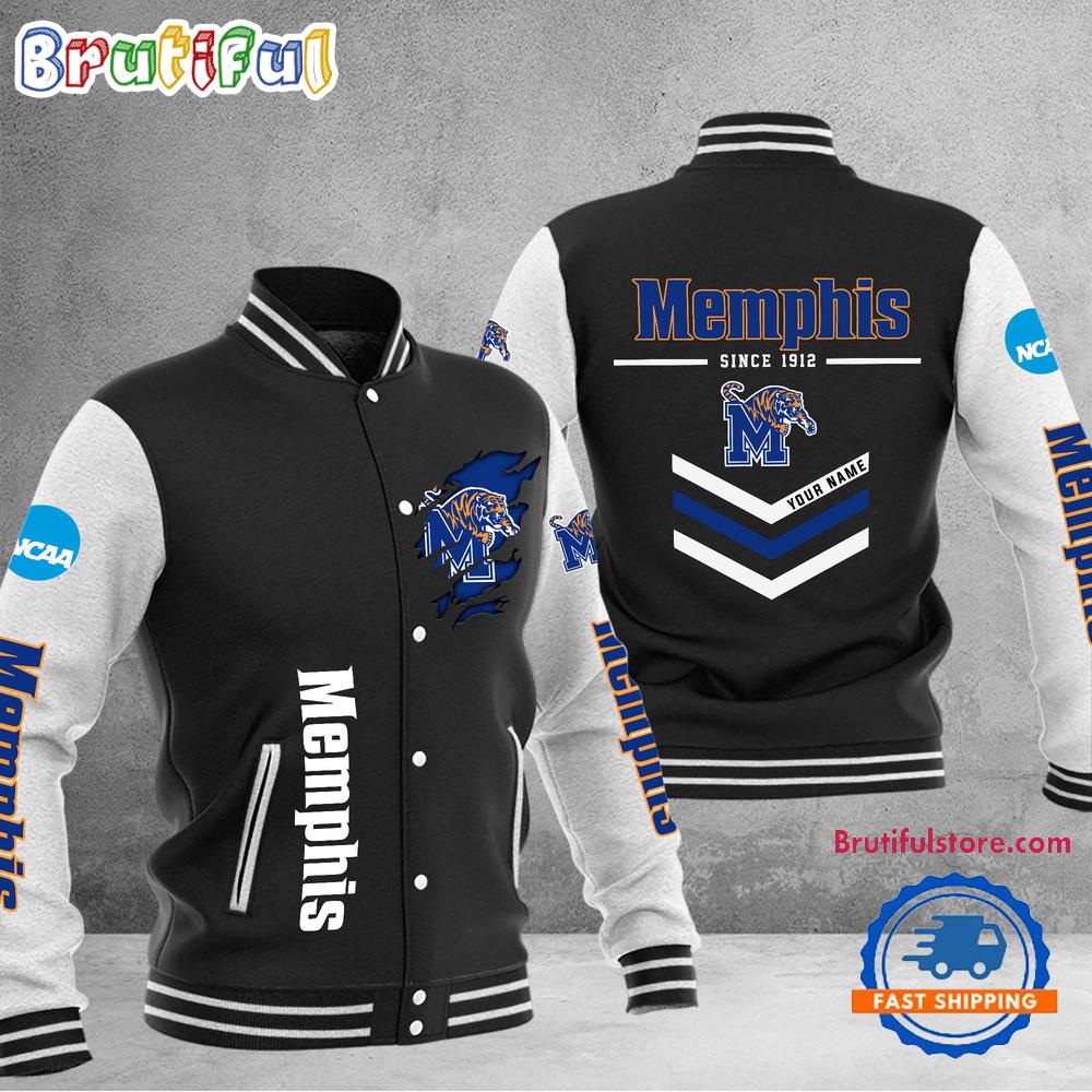 NCAA Memphis Tigers Personalized Sporty Varsity Baseball Jacket