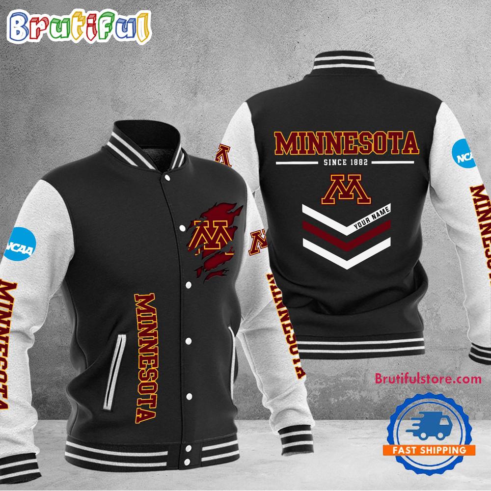 NCAA Minnesota Golden Gophers Personalized Sporty Varsity Baseball Jacket