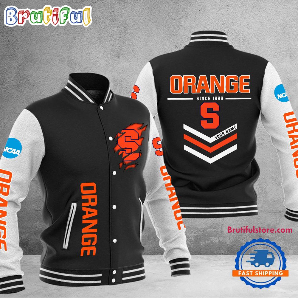NCAA Syracuse Orange Personalized Sporty Varsity Baseball Jacket