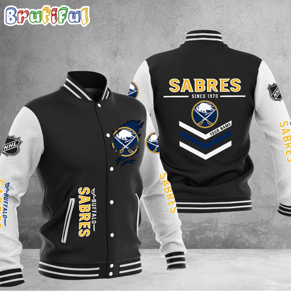 NHL Buffalo Sabres Hockey Team Personalized Varsity Baseball Jacket