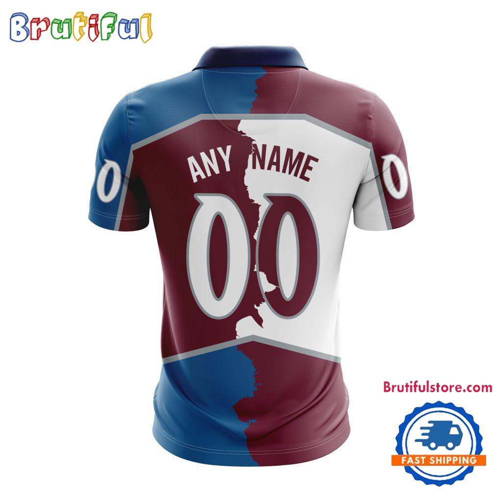 NHL Colorado Avalanche Personalize Home Mix Away Kits Polo Shirts