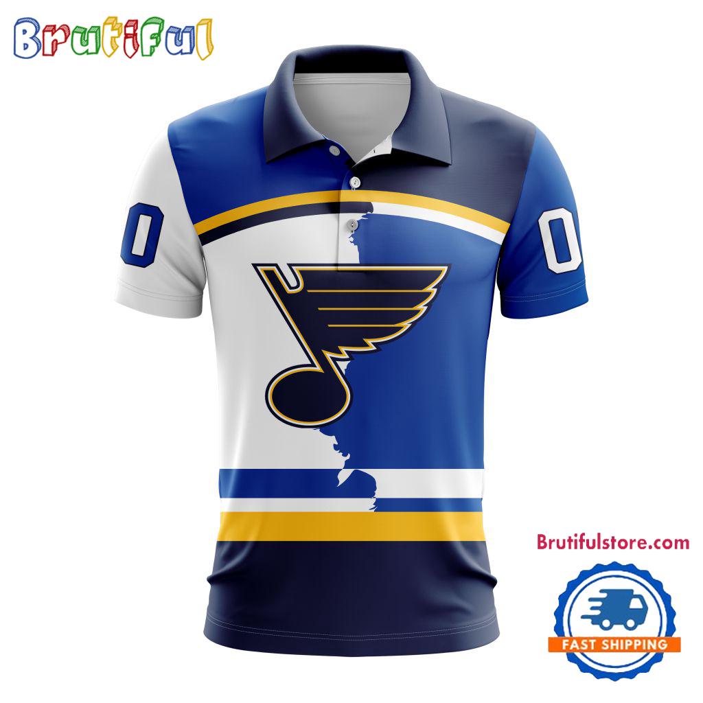 NHL St. Louis Blues Personalize Home Mix Away Kits Polo Shirts